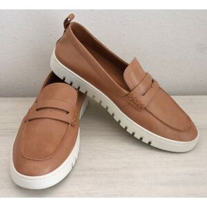 Vionic Tan Loafers with White Soles